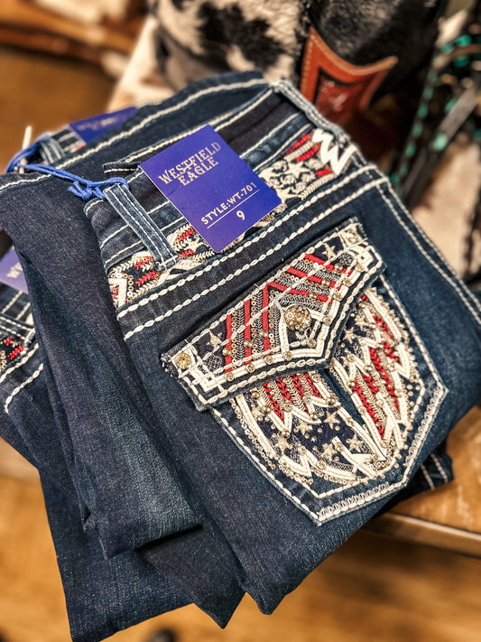 Westfield Eagle Jeans Red, White and Blue