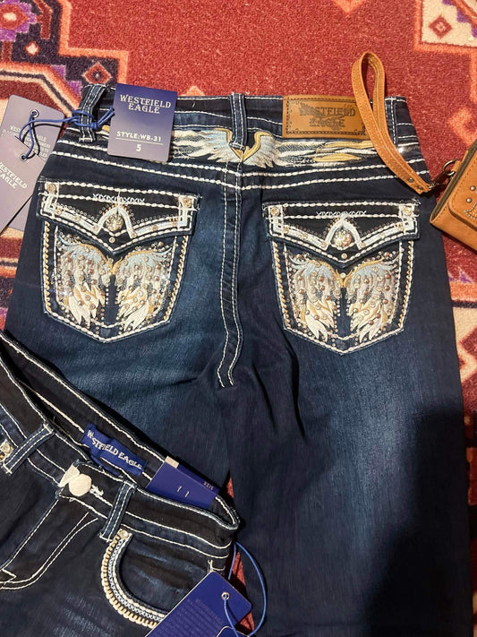 Westfield Eagle High Waist Angel Wing Pocket Jeans. WB-31