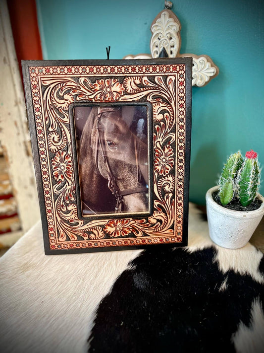 Myra Classic Country Hand Tooled Photo Frame S-8187